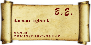 Barvan Egbert névjegykártya